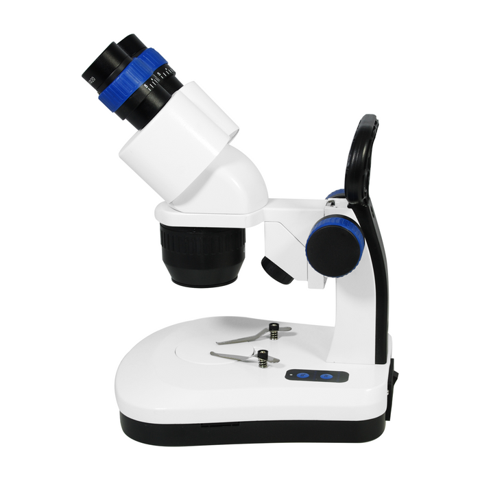 10X/30X Widefield Stereo Microscope, Bioncular, LED Top and Bottom Light, with Handle