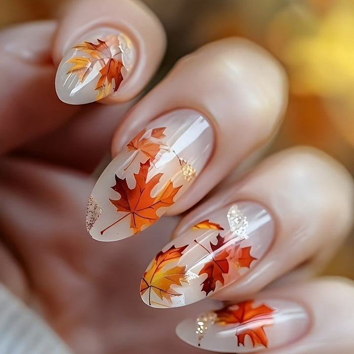 12 Sizes-24 Pcs Press On Nails Brown