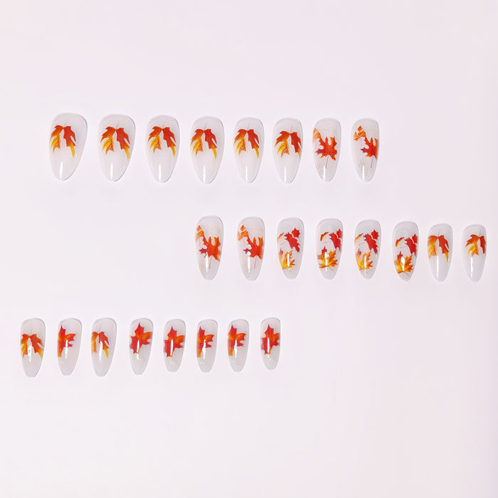 12 Sizes-24 Pcs Press On Nails Brown