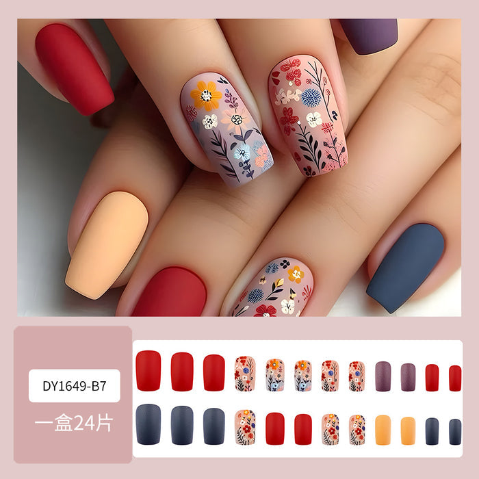 12 Sizes-24 Pcs Press On Nails DY1649-B7