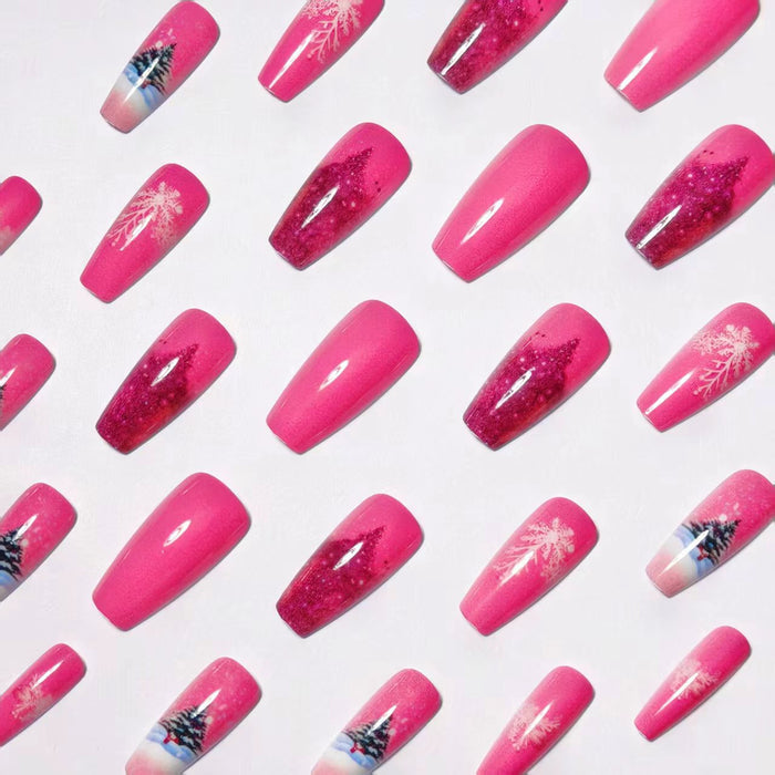 12 Sizes-24 Pcs Press On Nails W-304