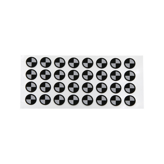 12mm Target Inner Diameter (ID) 10mm 3D scanning reflective markers, SKU CT20081401, three quarter front view
