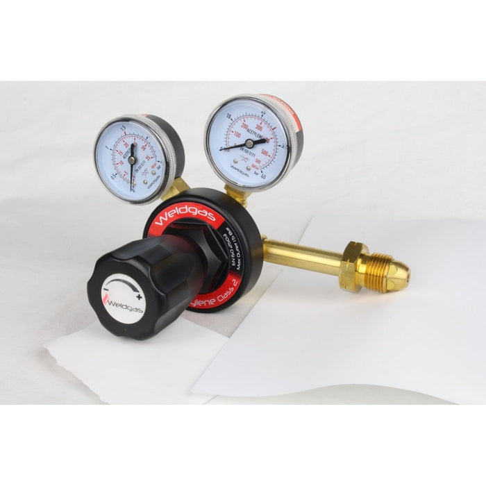 1.5 Bar 2 Gauge Single Stage Acetylene Regulator - Side Entry