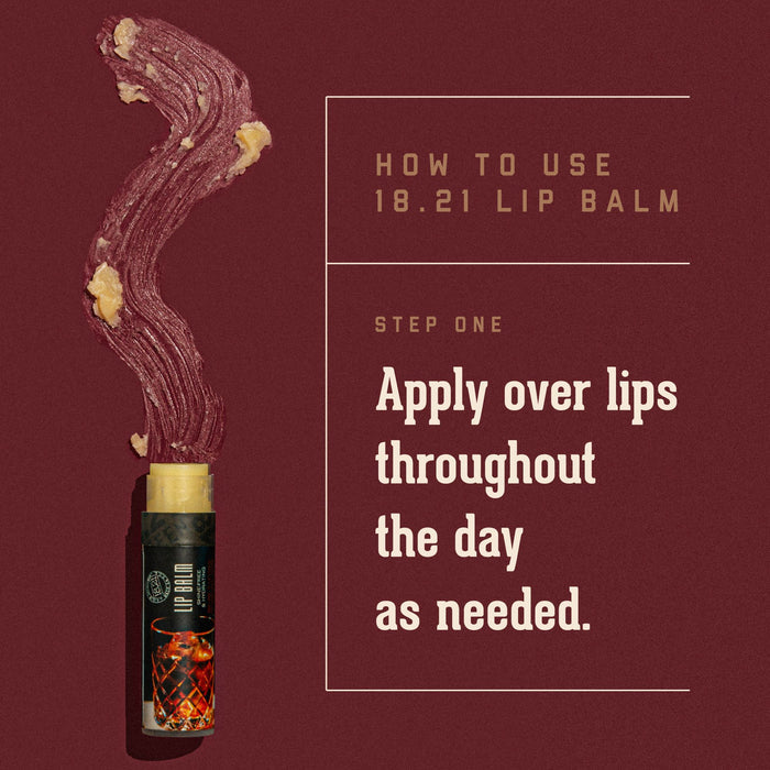 How to Use 1821 Man Made Lip Balm:  apply over lips throughout the day as needed.
