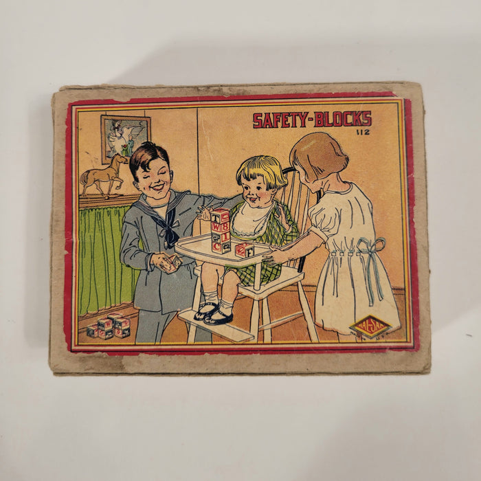 1920's SAFETY-BLOCK Mini Children's Toy Block Set, Hal-Sam, Original Box