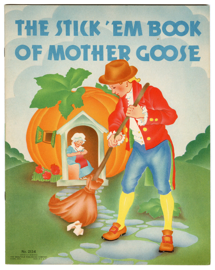 1936 The Stick 'em Book of Mother Goose, Children's Activity Book, Helen Nyce