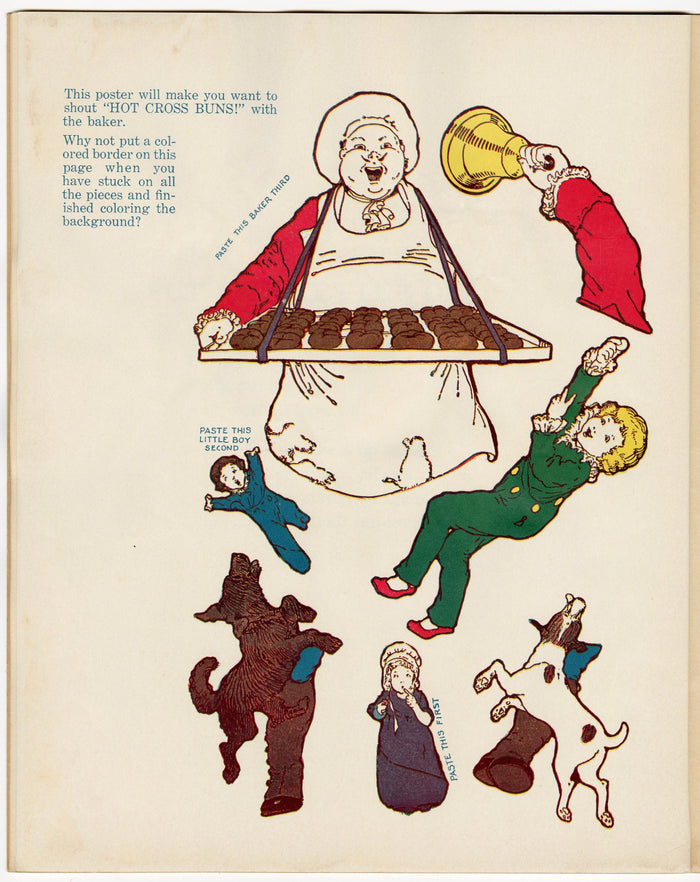 1936 The Stick 'em Book of Mother Goose, Children's Activity Book, Helen Nyce