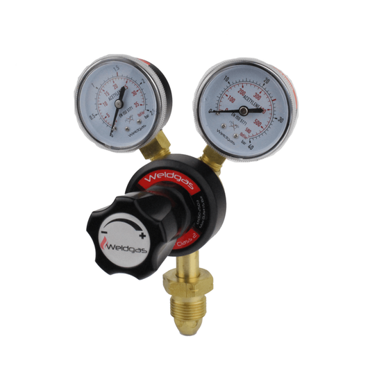 2 Gauge Single Stage Acetylene Regulator - Bottom Entry