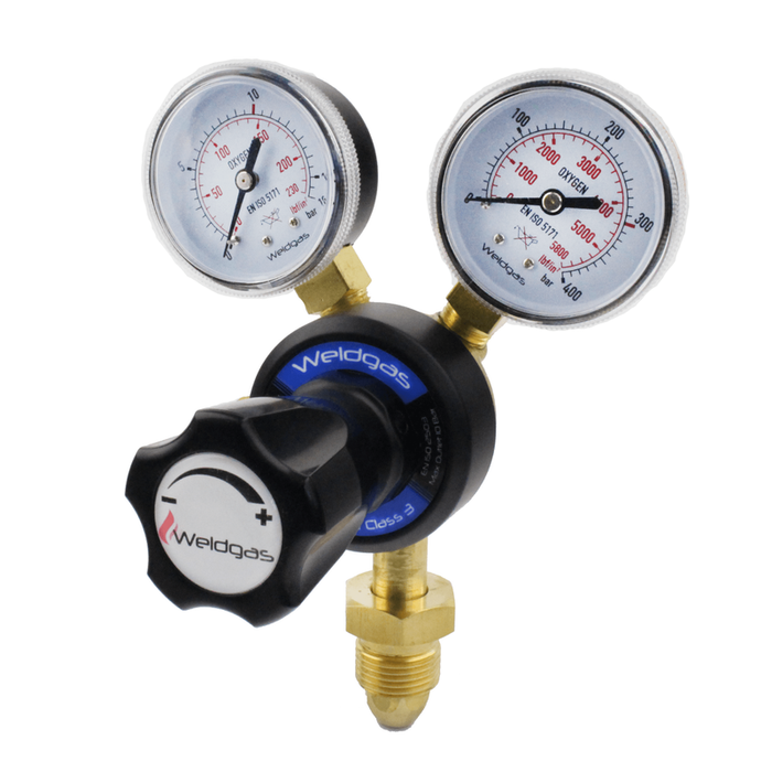 2 Gauge Single Stage Oxygen Regulator - Bottom Entry