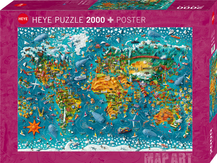 2000 Piece Jigsaw Puzzle - Map Art: Miniature World | Heye