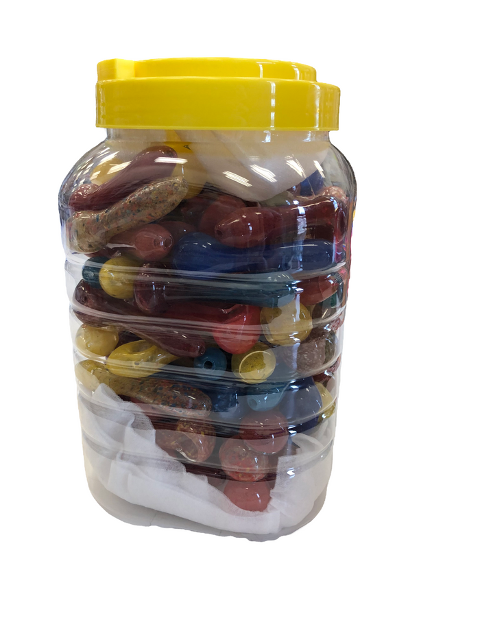 2.5" GLASS PIPE JAR 100 PCS