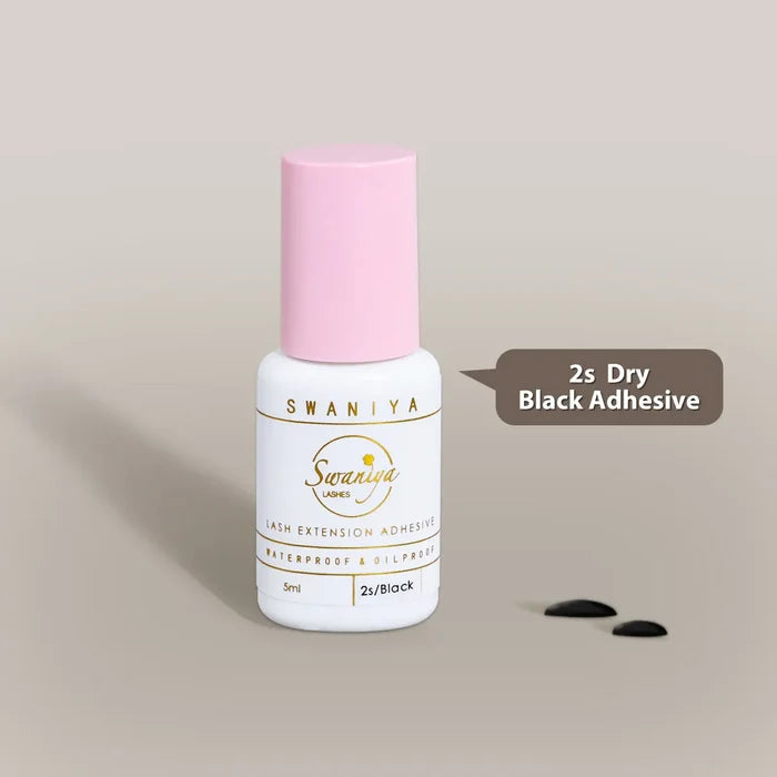 Slow-Dry Lash Glue for Training & Low Humidity — 2s Waterproof Black| Swaniya Lashes