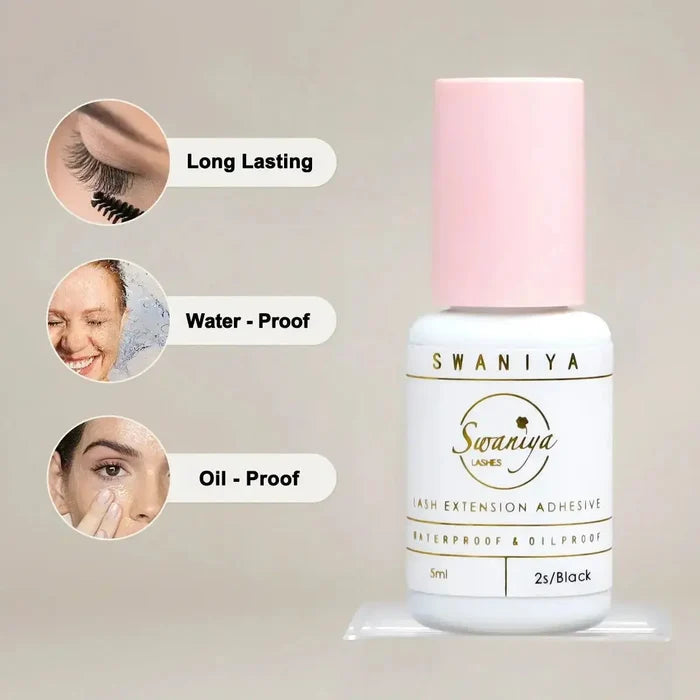 Lash Glue 2s dry Waterproof and Black Color| Swaniya Lashes
