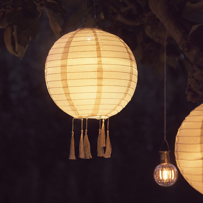 3 Lucena Cream Tassel Solar Lanterns