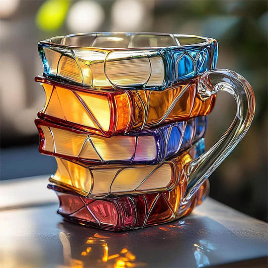 📚 3D Painted Book Mug – Unique Resin Coffee Cup for Readers & Book Lovers🍵