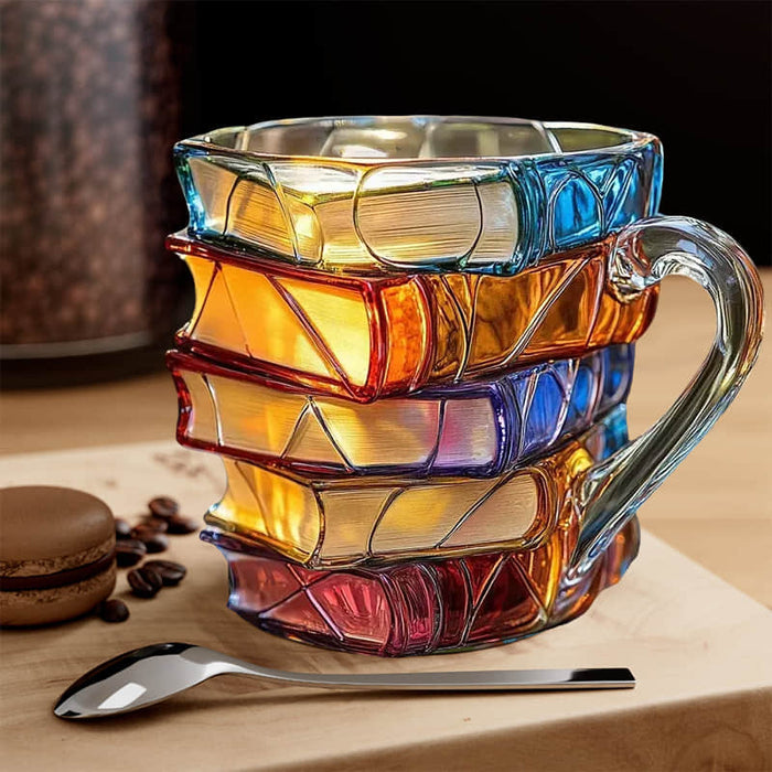 📚 3D Painted Book Mug – Unique Resin Coffee Cup for Readers & Book Lovers🍵