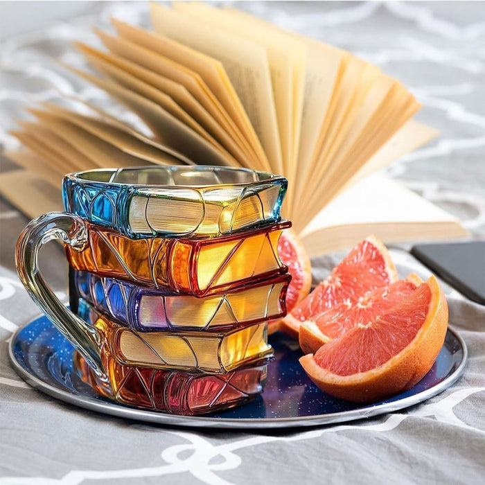 📚 3D Painted Book Mug – Unique Resin Coffee Cup for Readers & Book Lovers🍵