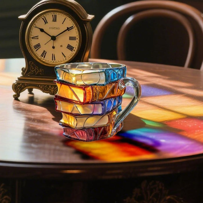 📚 3D Painted Book Mug – Unique Resin Coffee Cup for Readers & Book Lovers🍵