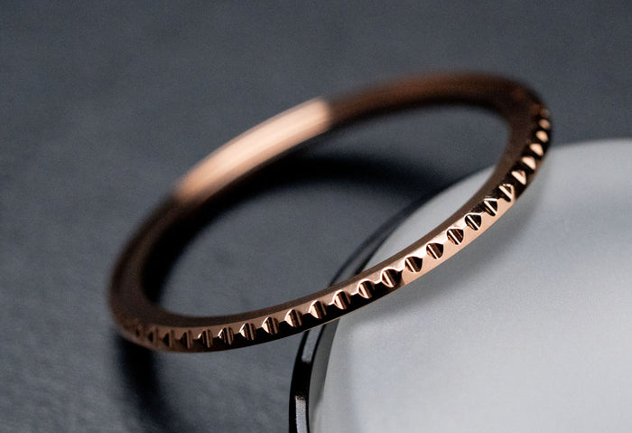 41.5mm Classic thin profile Rose Gold bezel - for DWC divers, Seiko SKX and 5KX/SRPD