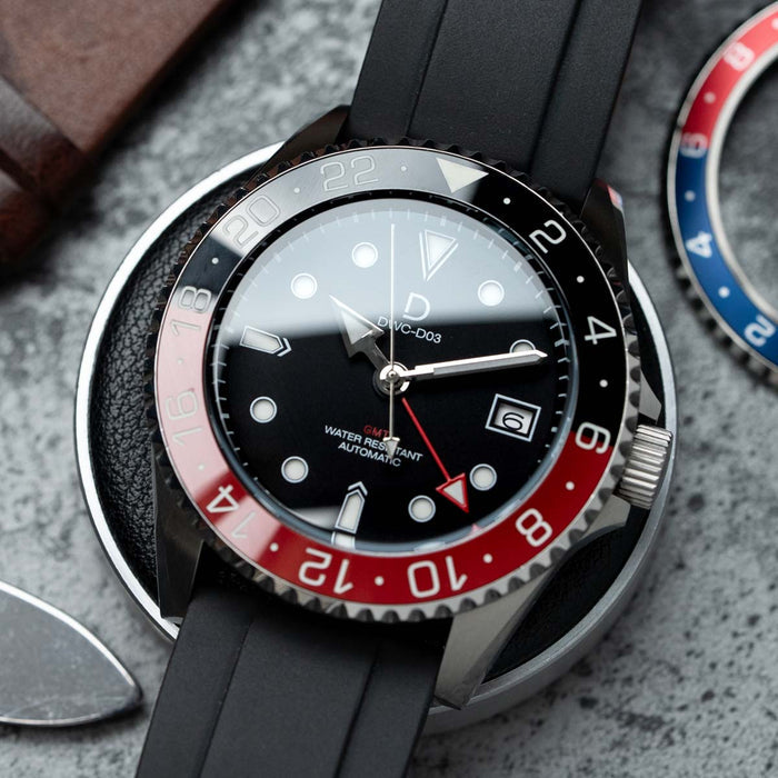 [Modding Starter Combo] DIY Kit Bundle | 42mm Dive GMT Coke, Pespi, and Silver steel Bezel | Seiko Automatic GMT movement | DWC-D03 - coke