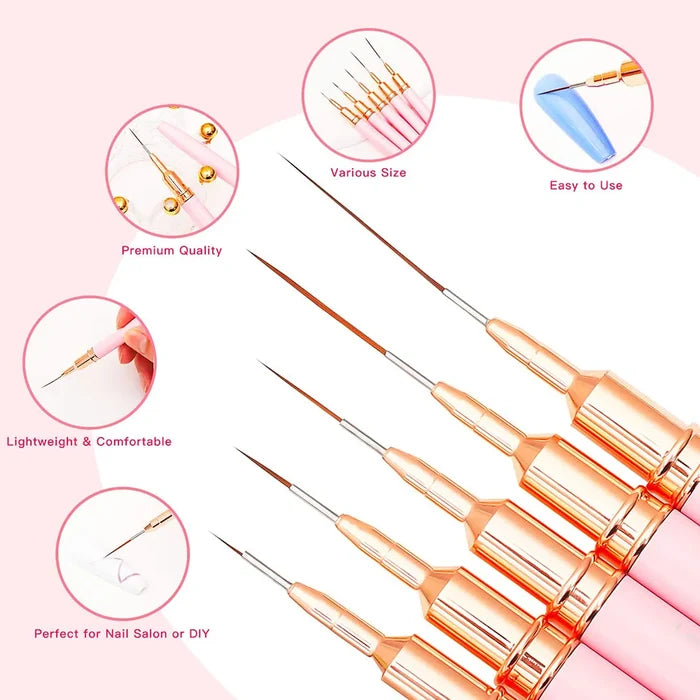 5-Piece Nail Art Liner Brush Set