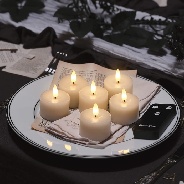 6 Ivory TruGlow® LED Mini Votive Candles With Remote Control
