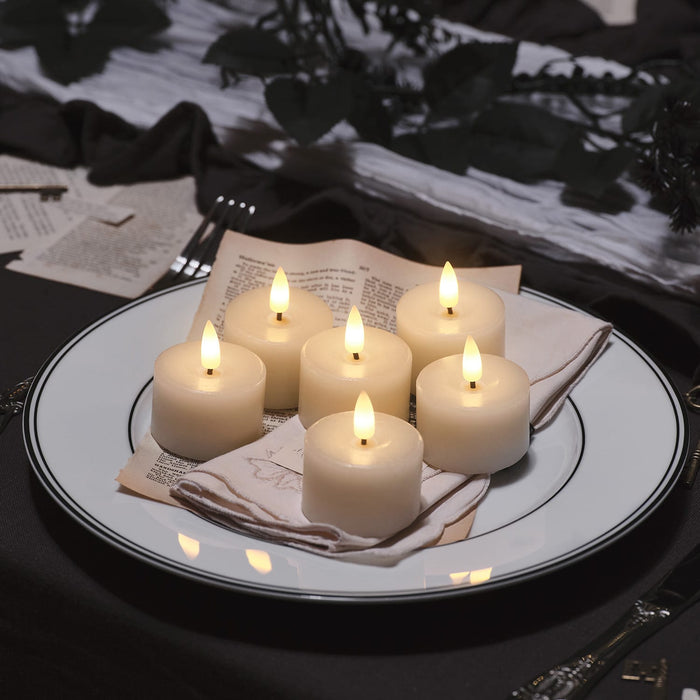 6 Ivory TruGlow® LED Mini Votive Candles With Remote Control