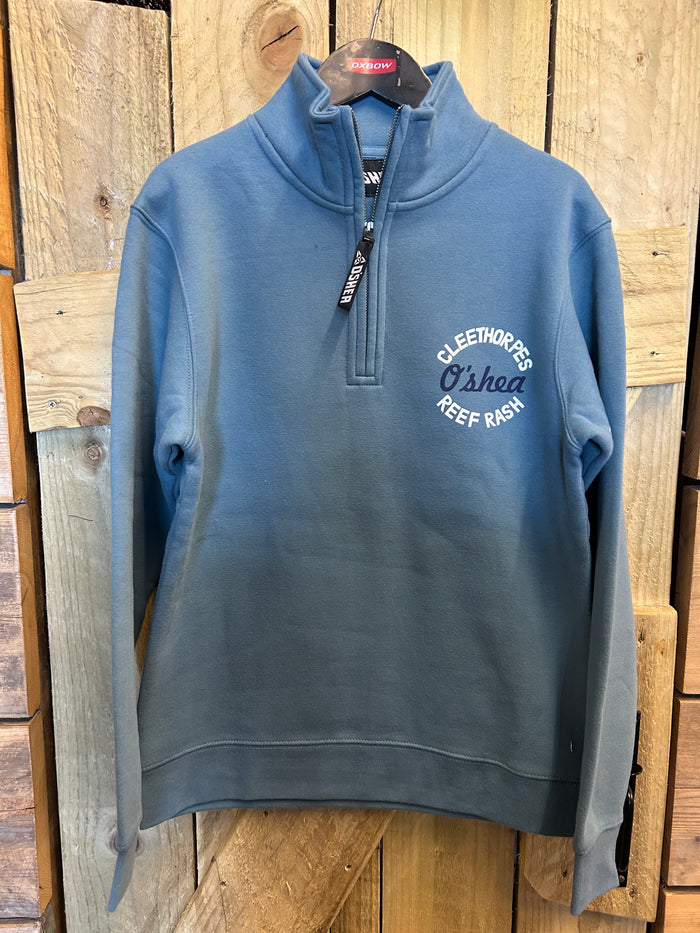 Cleethorpes 1/4 zip jumper surf & sun  steel blue