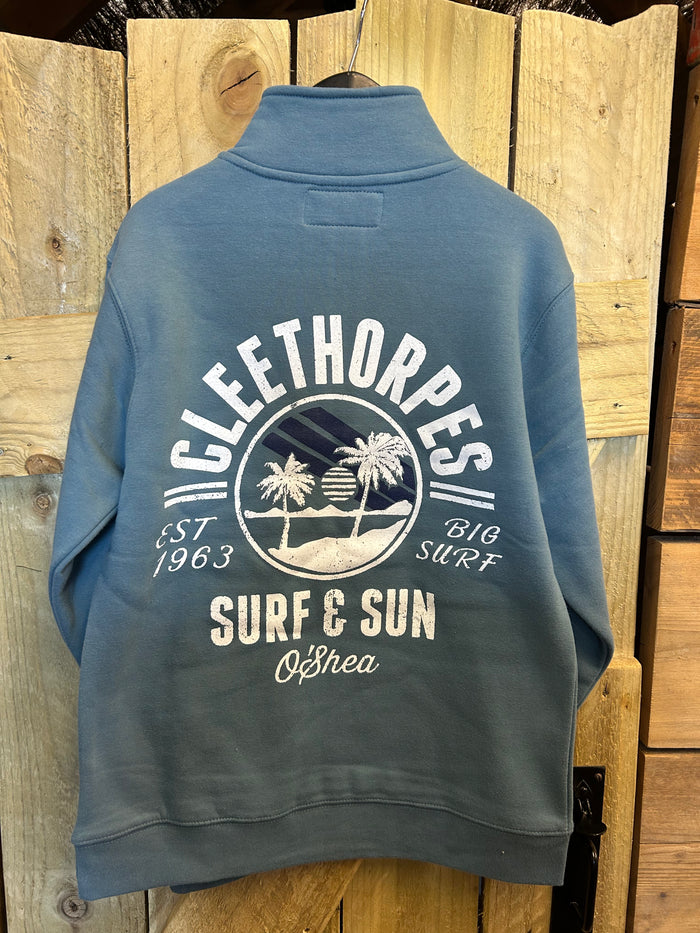 Cleethorpes 1/4 zip jumper surf & sun  steel blue