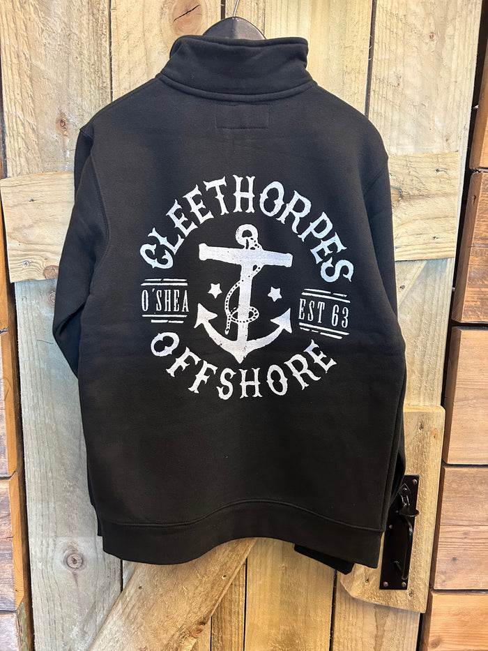 Cleethorpes black 1/4 zip offshore jumper