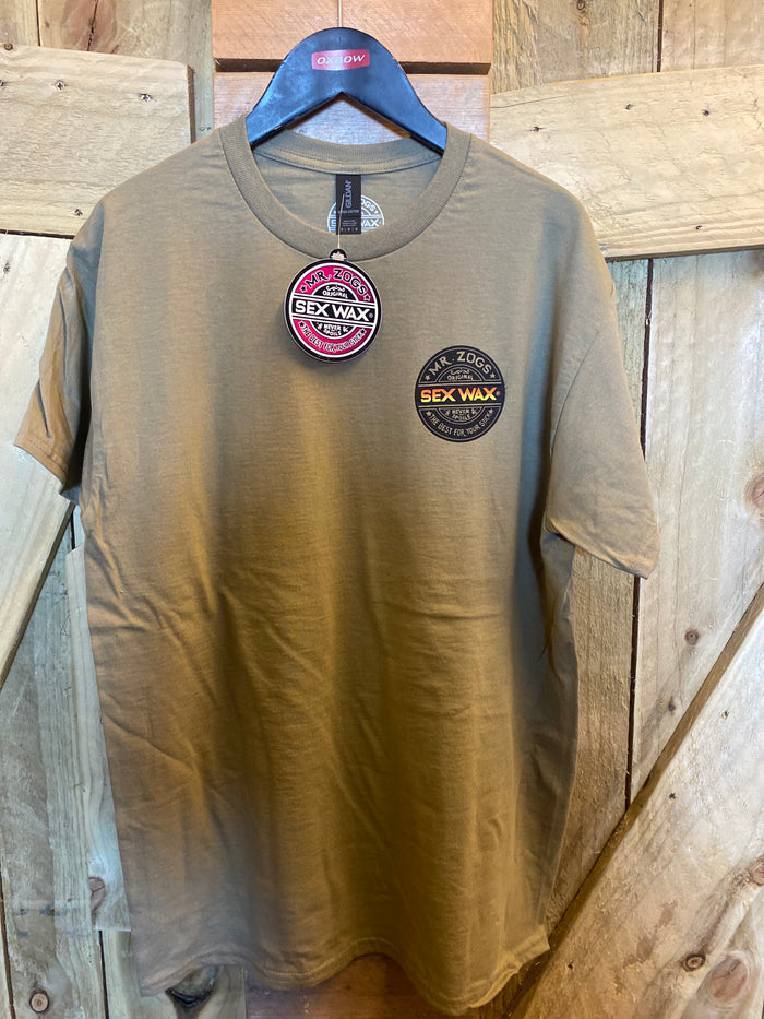 Sex wax t-shirt  - word fade orange - prairie dust