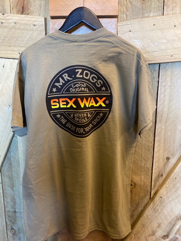 Sex wax t-shirt  - word fade orange - prairie dust