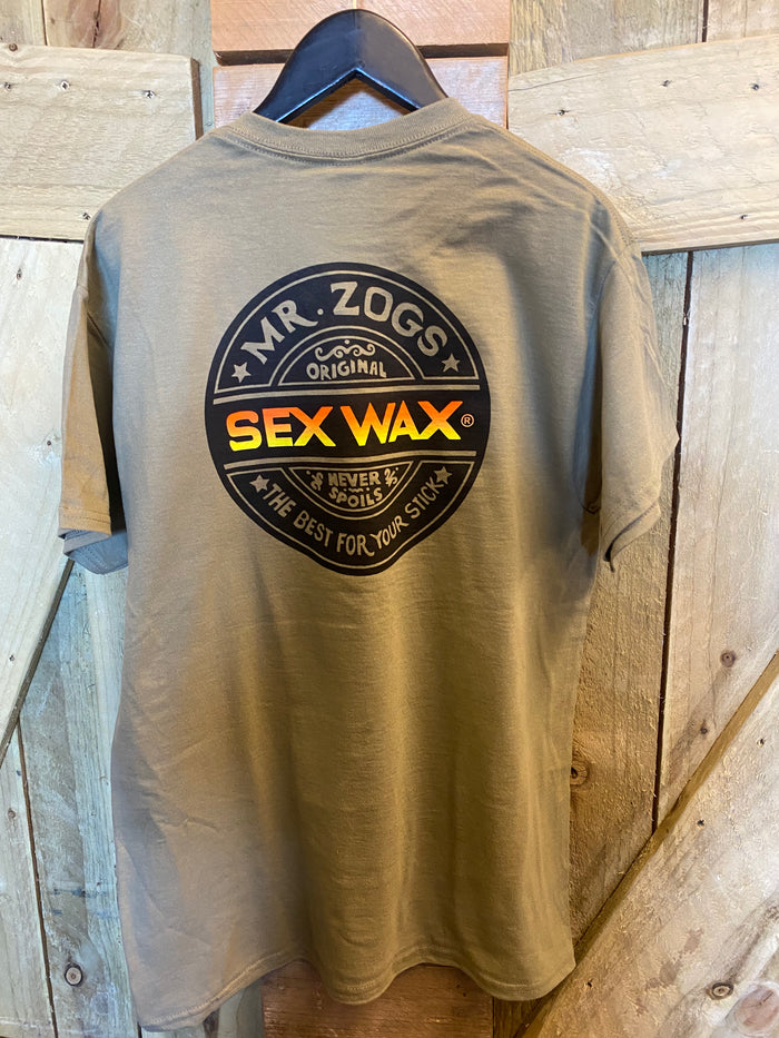 Sex wax t-shirt  - word fade orange - prairie dust