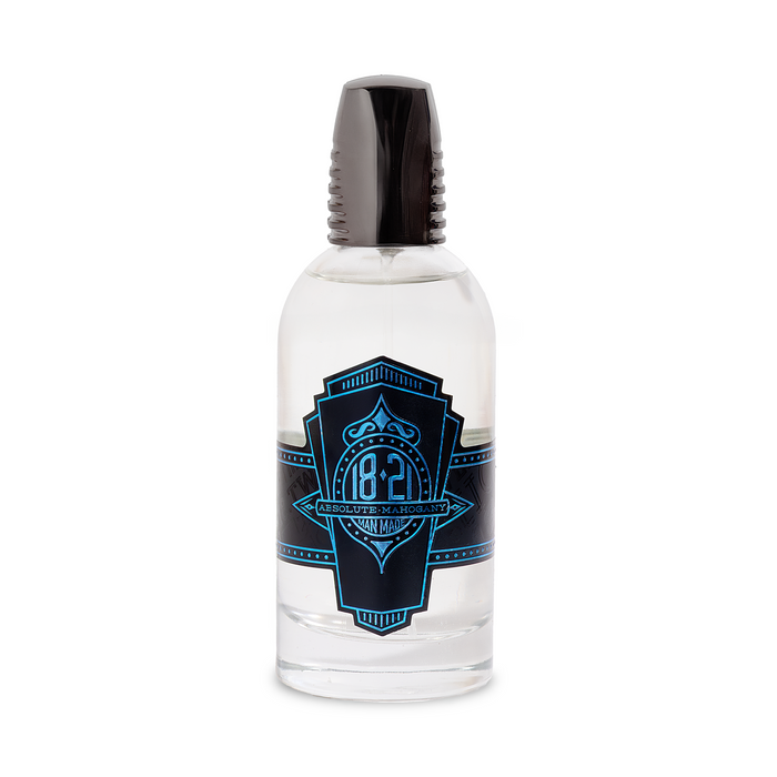 Absolute Mahogany Cologne Spirits in 100 ML bottle with black cap and blue label