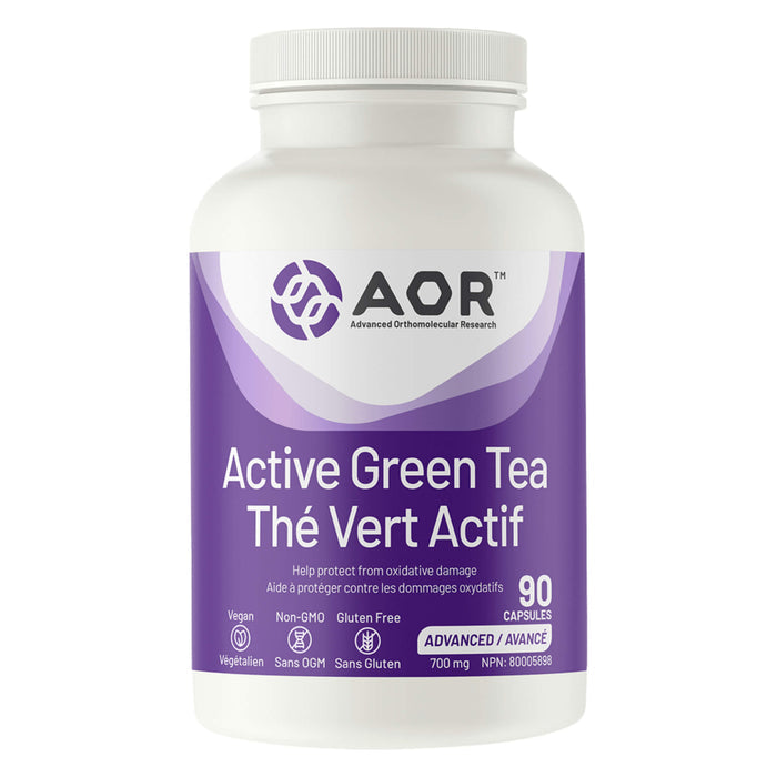 Bottle of AOR Active Green Tea 90 Capsules