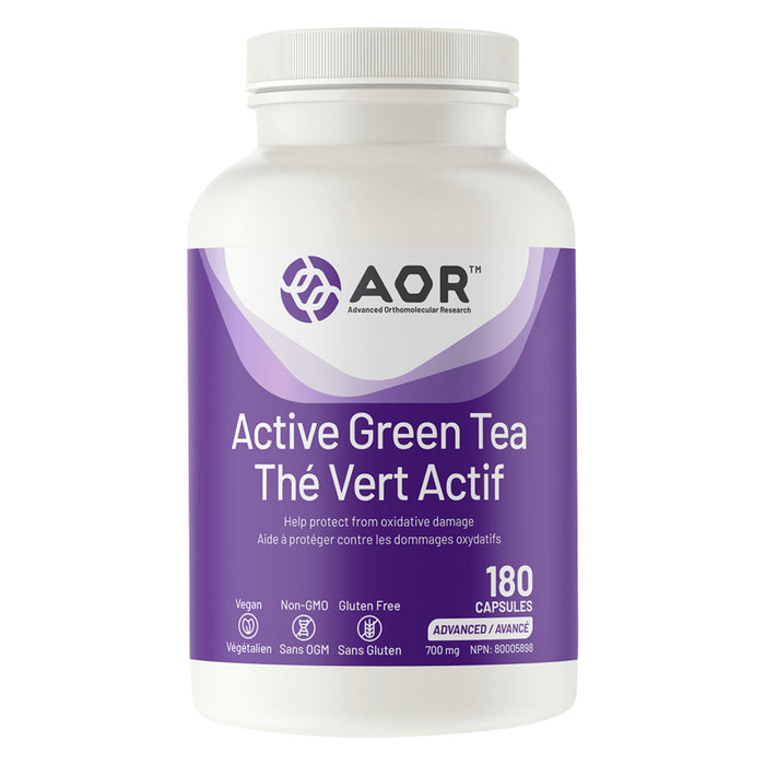 Bottle of AOR Active Green Tea 180 Capsules