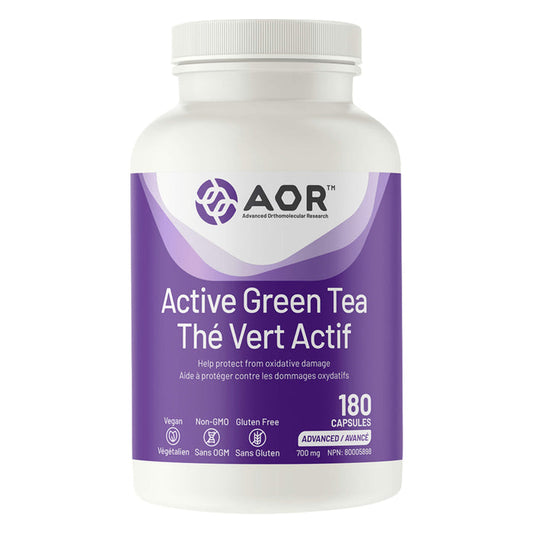 Bottle of AOR Active Green Tea 180 Capsules