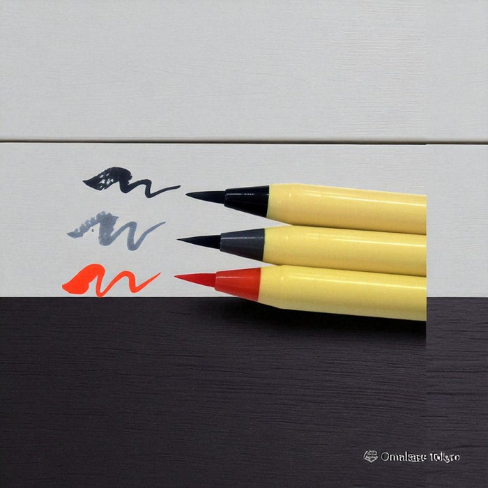 Akashiya Brush Pen  Shinmouhitsu 3Color Set