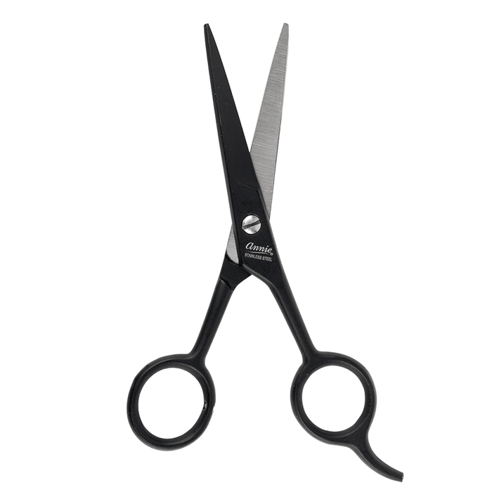 Annie Stainless Steel Straight Hair Shears 5.5 Inch, 1 Count, Black
