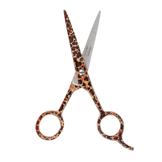 Annie Stainless Steel Straight Hair Shears 5.5 Inch, 1 Count, Leopard Print