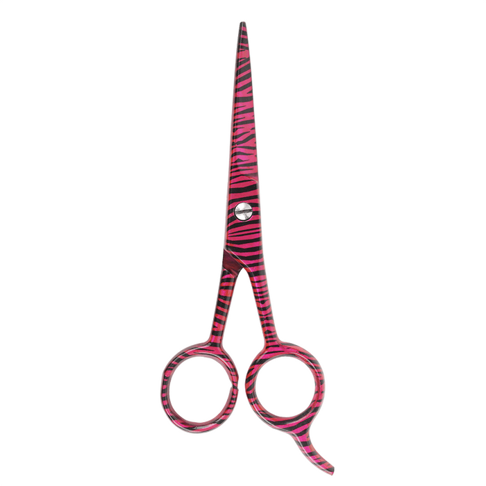 Annie Stainless Steel Straight Hair Shears 5.5 Inch, 1 Count, Pink Zebra