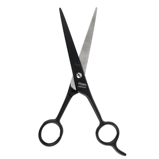 Annie Stainless Steel Straight Hair Shears 6.5 Inch, 1 Count, Black