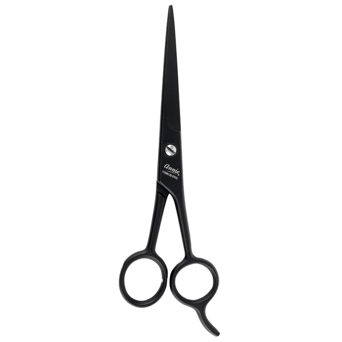 Annie Stainless Steel Straight Hair Shears 6.5 Inch, 1 Count, Black