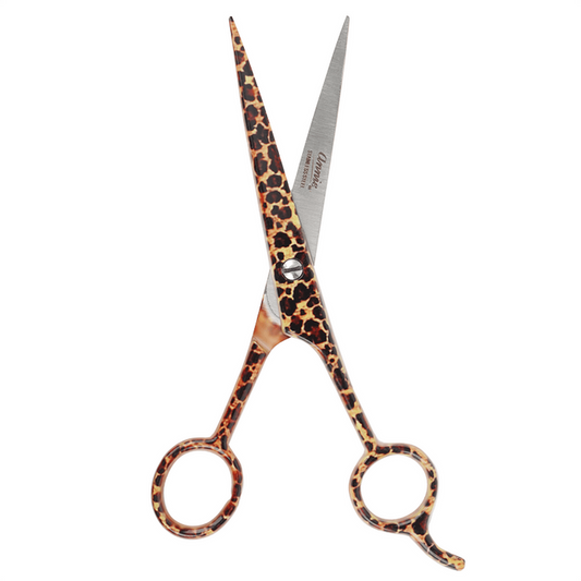 Annie Stainless Steel Straight Hair Shears 6.5 Inch, 1 Count, Leopard Print