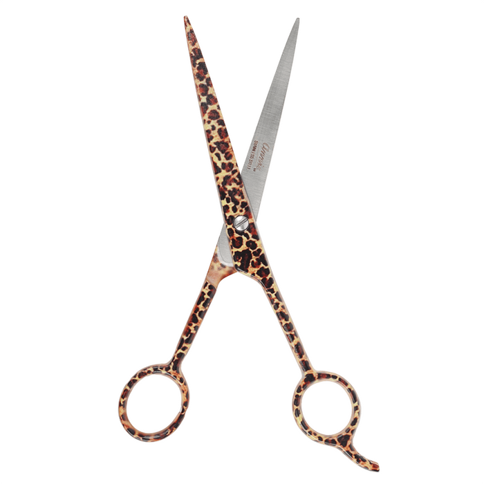 Annie Stainless Steel Straight Hair Shears 7.5 Inch, 1 Count, Leopard Print