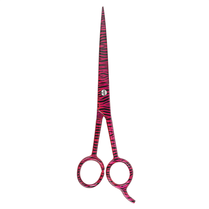 Annie Stainless Steel Straight Hair Shears 7.5 Inch, 1 Count, Pink Zebra