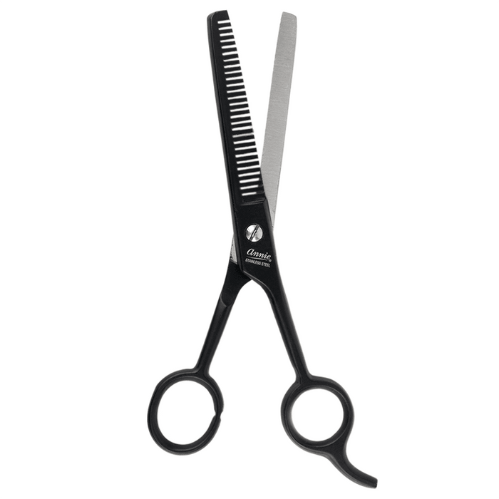 Annie Stainless Steel Thinning Hair Shears 6.5 Inch, 1 Count, Black