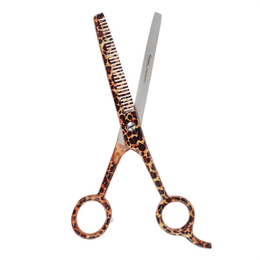 Annie Stainless Steel Thinning Hair Shears 6.5 Inch, 1 Count, Leopard Print