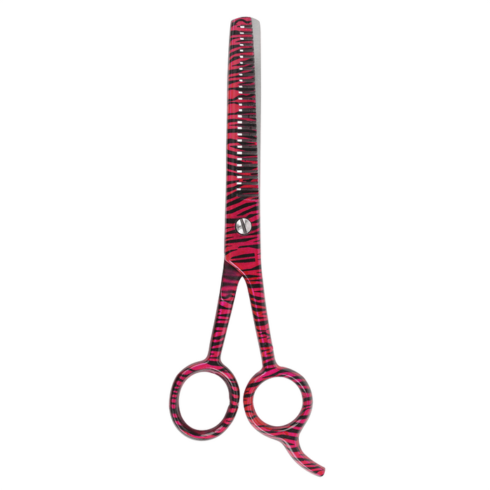 Annie Stainless Steel Thinning Hair Shears 6.5 Inch, 1 Count, Pink Zebra
