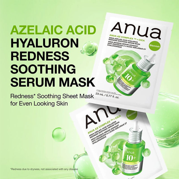 Anua Azelaic Acid Hyaluron Redness Soothing Serum Mask (1 Sheet) قناع مصل مهدئ لاحمرار حمض الهيالورونيك من أنوا أزيليك - Princess Cosmetics Qatar
